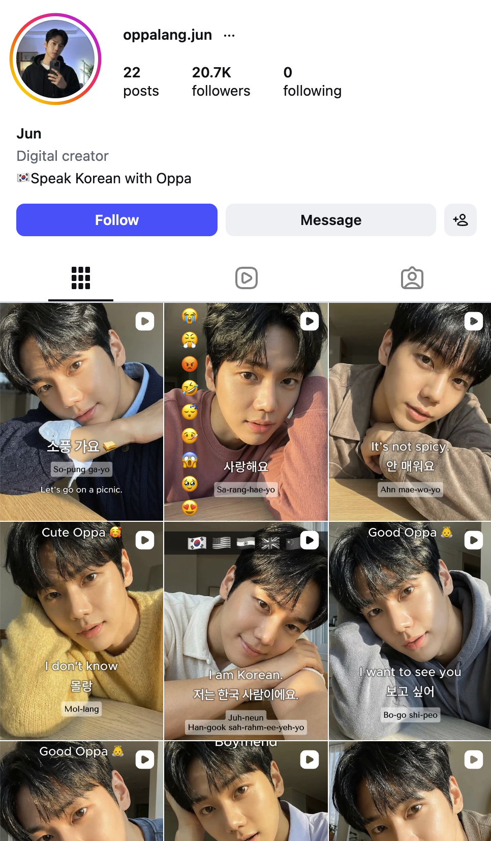 OppaLang Social Media